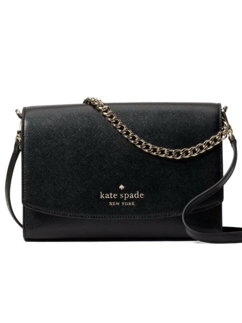 Kate Spade Carson convertible crossbody bag in black saffiano leather New!!